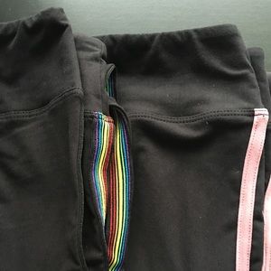 Rainbow and Pastel Pink Leggings